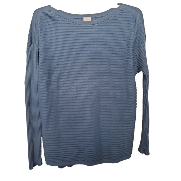 Chico's Zenergy Cotton-Cashmere Blend Bateau Neck Ribbed Sweater Size 2 Large - Picture 1 of 6